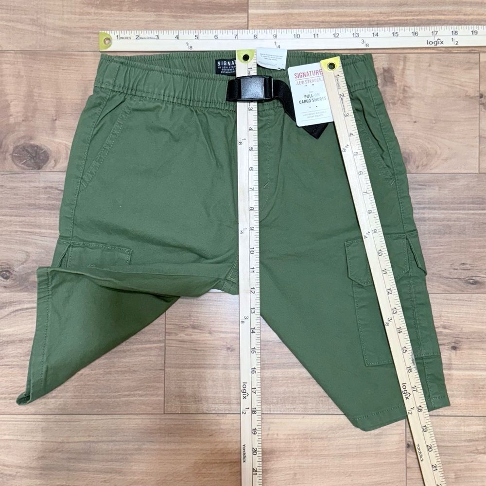 Signature by Levi Strauss Boys Olive Cargo Shorts Size XL - Picture 10 of 12